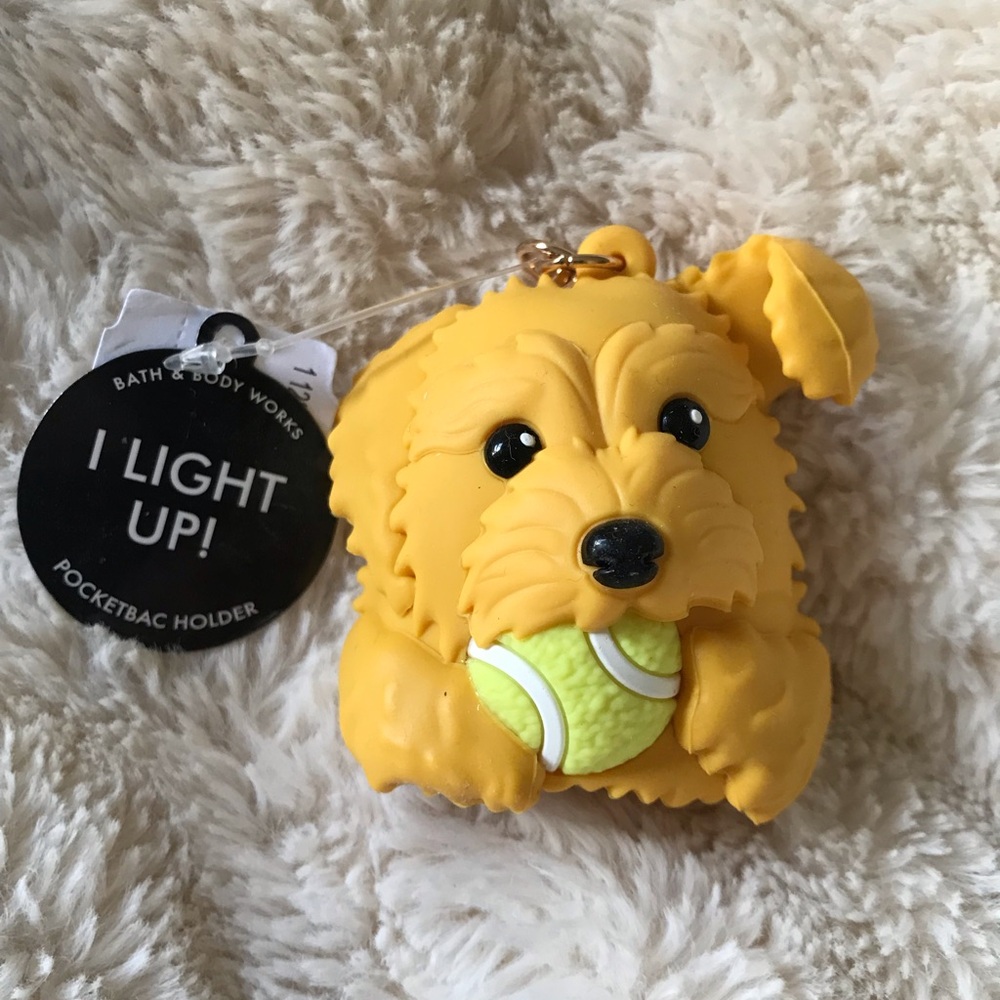 Light Up Golden Dog Hand Pocketbac Holder